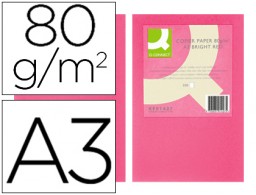 500h papel fotocopiadora Q-Connect A3 80g/m² color rosa intenso
